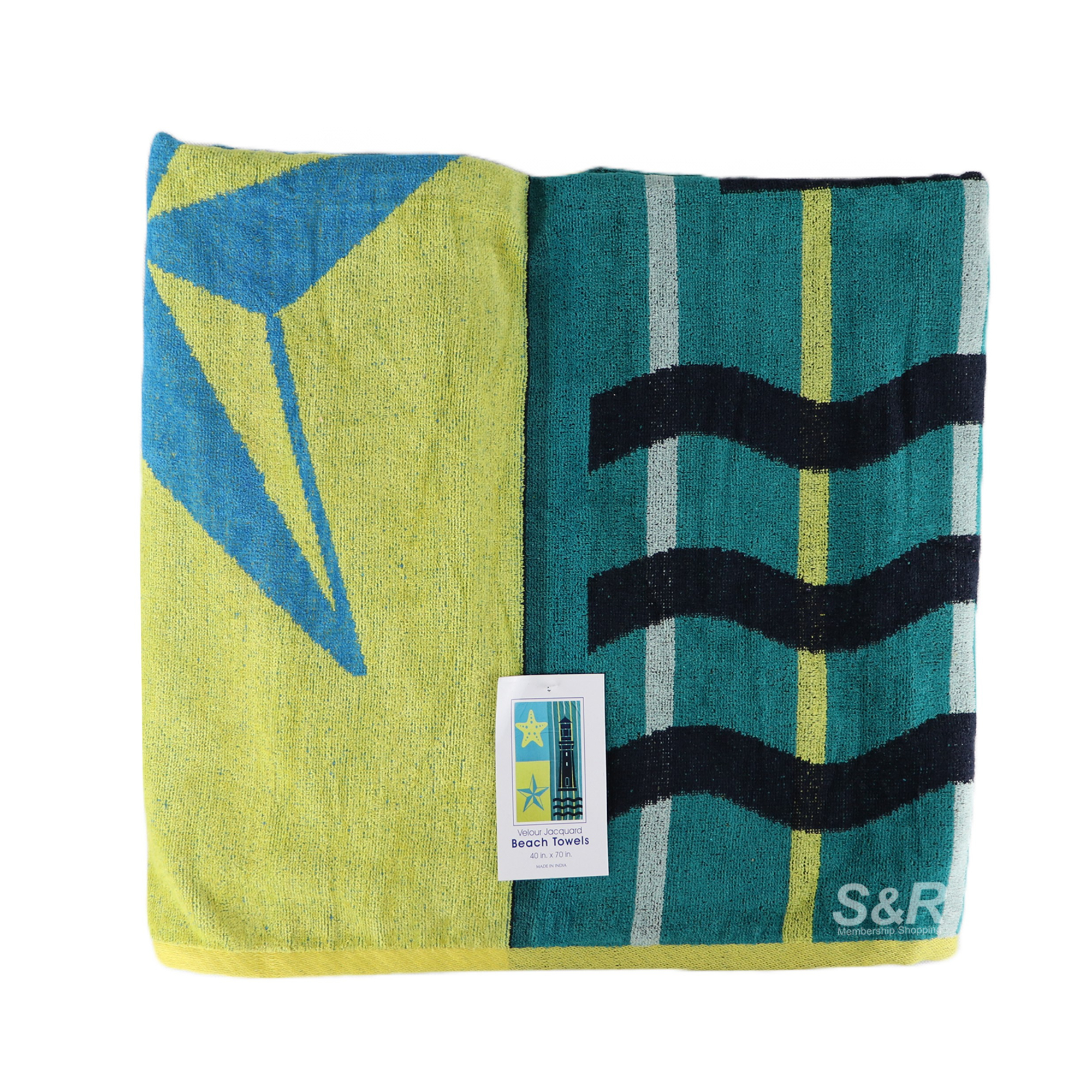 Velour Jacquard Beach Towels 40x70 1pc
